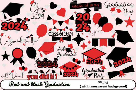 Download Red and Black Graduation 2024 Png - Red and black Collection