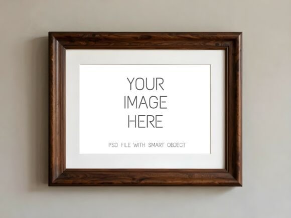 Download Dark Wood Frame Mockup - Classic Design - Classic Collection