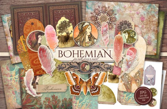 Download Bohemian Junk Journal Kit - Junk journal kit Collection